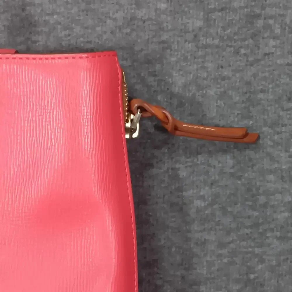 Dooney & Bourke Saffiano Leather Tote Bag Coral Pink Tassel Zip Pocket Wristlet